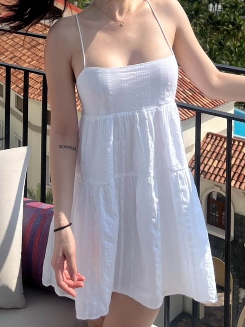 Aritzia White Poplin Mini Dress